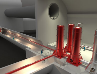 Concept van een ondergronds meetstation voor de Einstein Telescope. Copyright: Nikhef / Marco Kraan