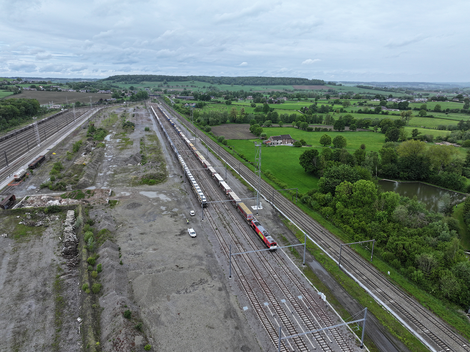 Spoorwegterrein van bovenaf Montzen